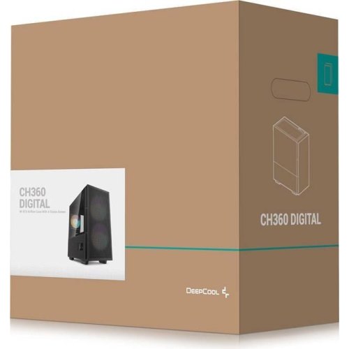 Корпус DeepCool CH360 Digital, Mini-Tower, без блоку живлення, Black (R-CH360-BKAPE3D-G-1)