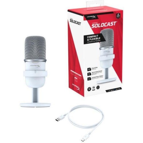 Мікрофон HyperX SoloCast, White (519T2AA)