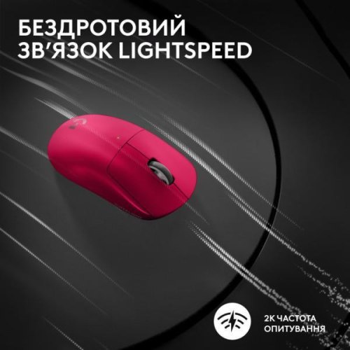 Миша бездротова, ігрова Logitech G Pro X Superlight 2, Magenta (910-006797)