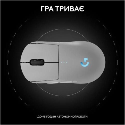 Миша бездротова, ігрова Logitech G Pro 2 Lightspeed, White (910-007302)