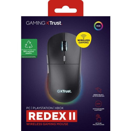 Миша бездротова, ігрова Trust GXT 926 Redex II, Black (25126)