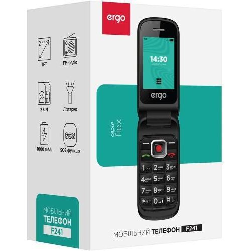 Мобільний телефон Ergo F241 Dual Sim, Black