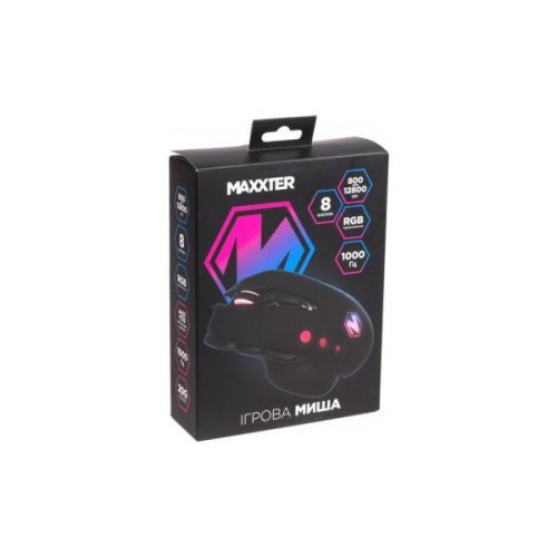 Миша дротова, ігрова Maxxter Instant 825, USB, Black