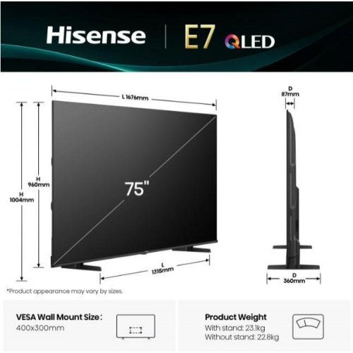Телевізор HISENSE 75E7Q