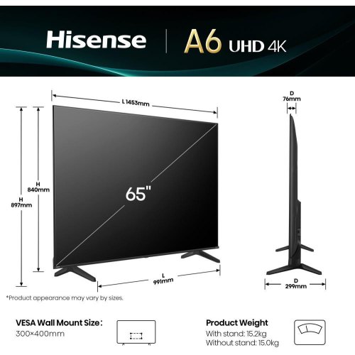 Телевізор HISENSE 65A6Q