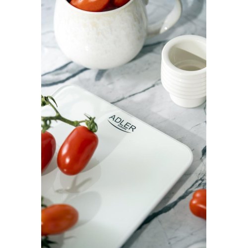 Ваги кухонні, електронні Adler AD 3177W, 10кг, USB Type-C, автовимкнення, скло, білі