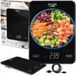 Ваги кухонні, електронні Adler AD 3177B, 10кг, USB Type-C, автовимкнення, скло, чорні