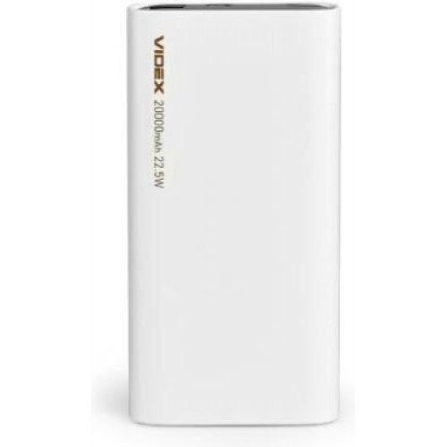 Зовнішній акумулятор Powerbank VIDEX VPB-320-W, 20000mAh, 22.5W, White