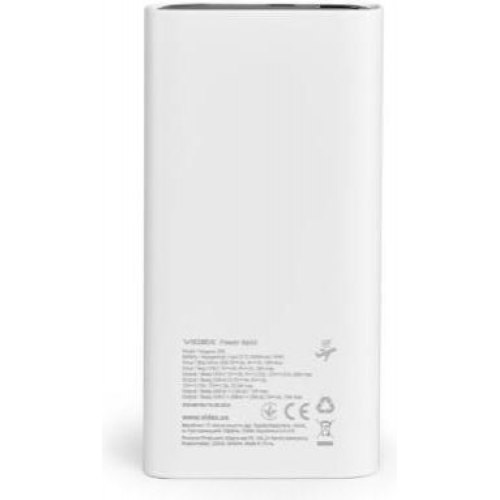 Зовнішній акумулятор Powerbank VIDEX VPB-320-W, 20000mAh, 22.5W, White