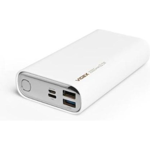 Зовнішній акумулятор Powerbank VIDEX VPB-320-W, 20000mAh, 22.5W, White