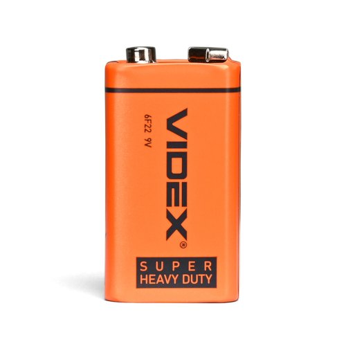 Батарейка VIDEX, сольова, 6F22/9V (Крона), 1шт