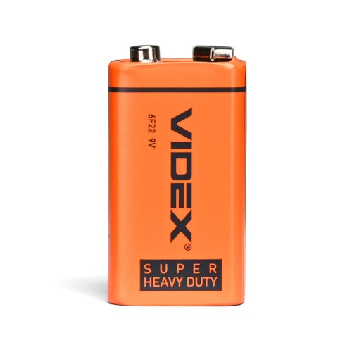 Батарейка VIDEX, сольова, 6F22/9V (Крона), 1шт