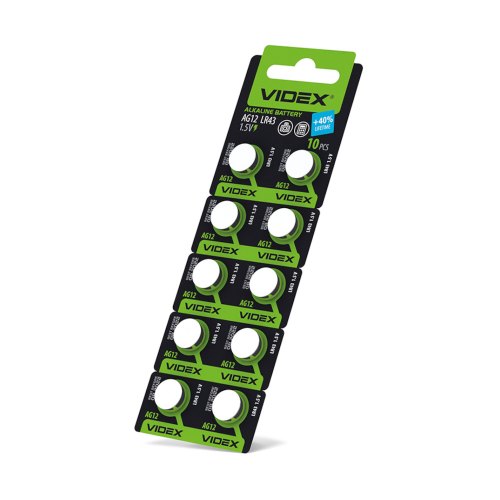 Батарейка годинникова VIDEX, AG12/LR43, 10шт