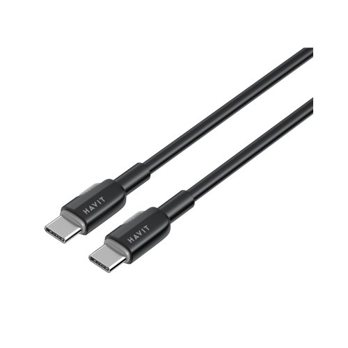 Кабель Havit HV-CB308C, USB Type-C to USB Type-C, PD60W, 3A, 1м, Black