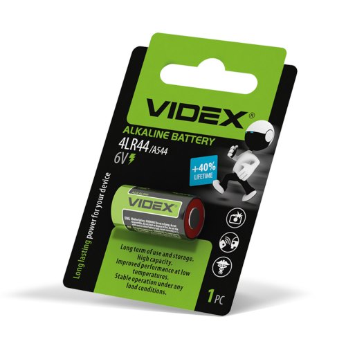 Батарейка VIDEX, лужна, 4LR44/A544, 1шт