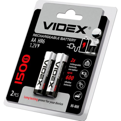 Акумулятор VIDEX, HR6/AA, 1500mAh, 2шт