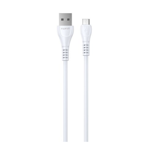 Кабель Havit HV-CB640C, USB Type-A to Micro USB, 2.1A, 1.8м, White