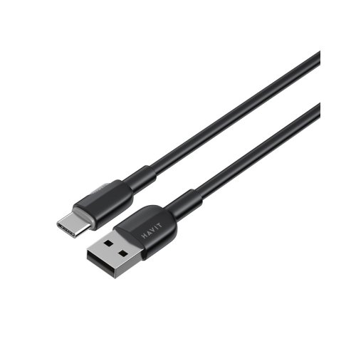 Кабель Havit HV-CB307C, USB Type-A to USB Type-C, 3A, 1м, Black