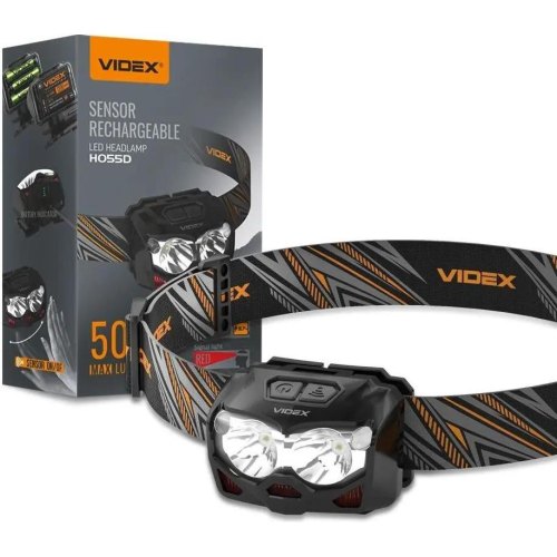 Ліхтарик налобний, світлодіодний VIDEX VLF-H055D, 500Lm, 5000K
