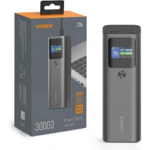 Зовнішній акумулятор Powerbank VIDEX VPB-316-G, 30000mAh, 162W, PD140W, дисплей