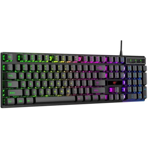 Клавіатура дротова, ігрова Havit HV-KB101L, мембранна, RGB, Black