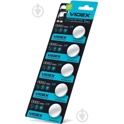 Батарейка VIDEX, літієва, CR2032, 5шт