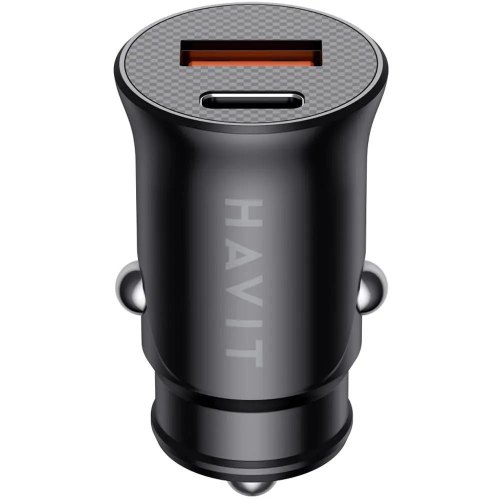 Автомобільний зарядний пристрій Havit HV-CC2022, 20W, USB Type-A/USB Type-C, Black
