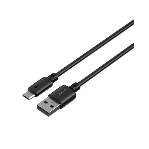 Кабель Havit HV-CB300C, USB Type-A to Micro USB, 3A, 1м, Black