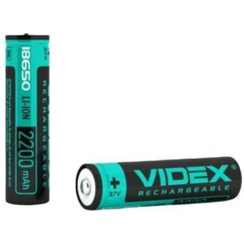 Акумулятор VIDEX, Li-ion, 18650-P, захист, 2200mAh, 1шт