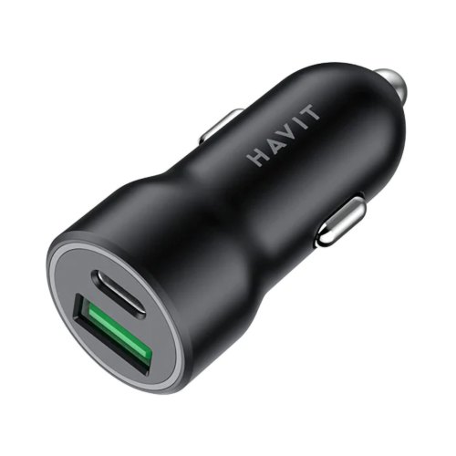 Автомобільний зарядний пристрій Havit HV-CC613, USB Type-A/USB Type-C, 20W