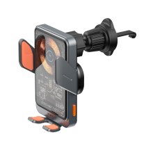 Автомобільний тримач для смартфона Havit HV-W3033, бездротова зарядка 15W, Black/Silver