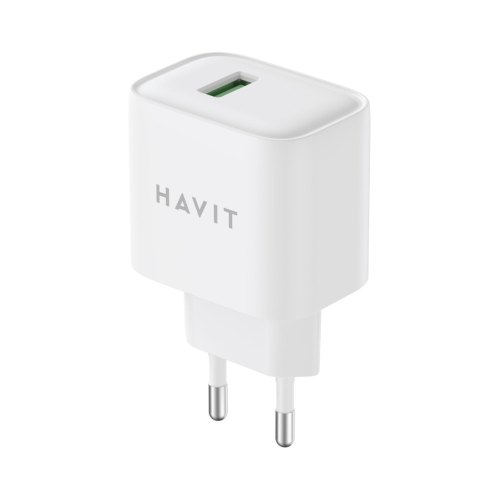 Мережевий зарядний пристрій Havit HV-UCY001, USB Type-A, 18W, White