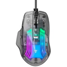 Миша дротова, ігрова Havit HV-MS1011SE, USB, Transparent Black