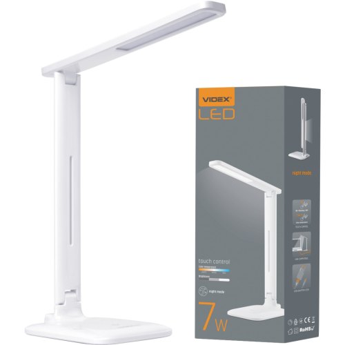Лампа настiльна LED VIDEX TF02W, 7W, 3000-5500K