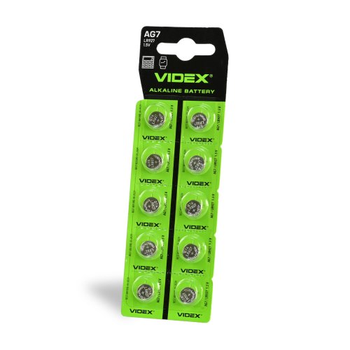 Батарейка годинникова VIDEX, AG7/LR926, 10шт