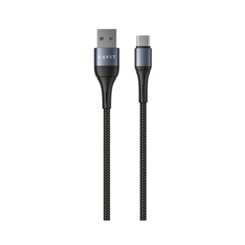 Кабель Havit HV-CB651C, USB Type-A to USB Type-C, 2.1A, 1м, Black