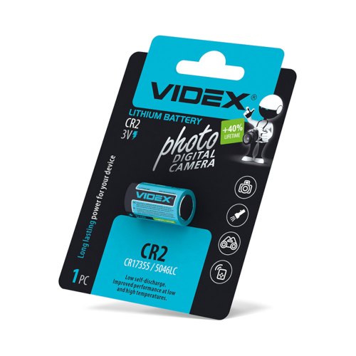 Батарейка VIDEX, літієва, CR2, 1шт