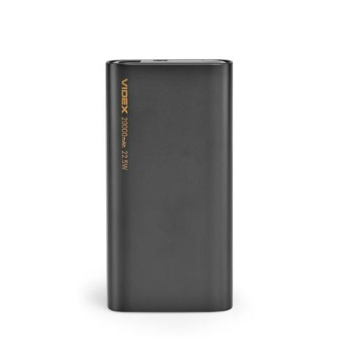 Зовнішній акумулятор Powerbank VIDEX VPB-320-B, 20000mAh, 22.5W, Black