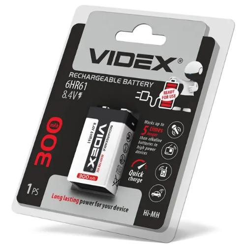 Акумулятор VIDEX, 6HR61, 300mAh, 1шт