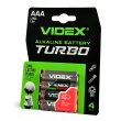 Батарейка VIDEX, лужна, LR03/AAA Turbo, 4шт