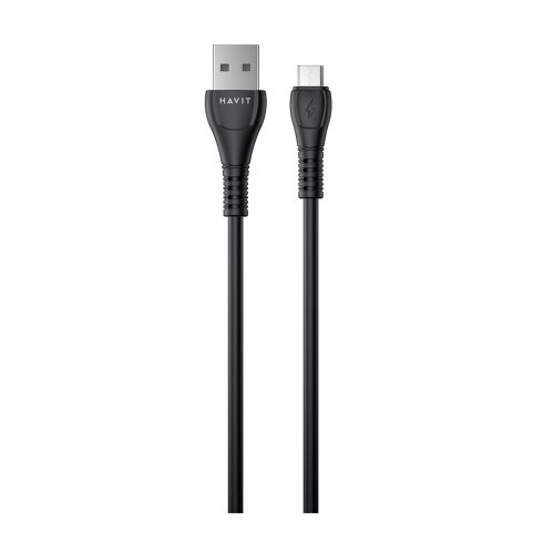 Кабель Havit HV-CB640C, USB Type-A to Micro USB, 2.1A, 1м, Black