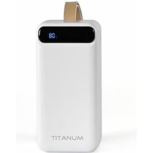 Зовнішній акумулятор Powerbank TITANUM TPB-741S-W, 50000mAh, 22.5W, White