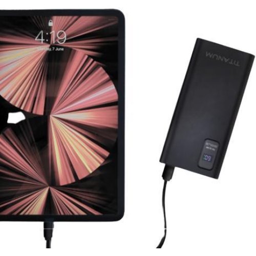 Зовнішній акумулятор Powerbank TITANUM TPB-728S-B, 30000mAh, 22.5W, Black