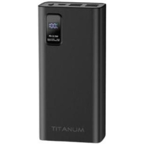 Зовнішній акумулятор Powerbank TITANUM TPB-728S-B, 30000mAh, 22.5W, Black