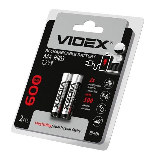 Акумулятор VIDEX, HR03/AAA, 600mAh, 2шт