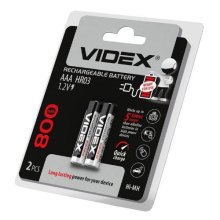 Акумулятор VIDEX, HR03/AAA, 800mAh, 2шт