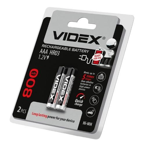 Акумулятор VIDEX, HR03/AAA, 800mAh, 2шт