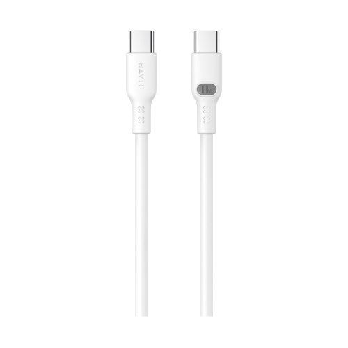 Кабель Havit HV-CB6280, USB Type-C to USB Type-C, PD100W, 5A, 1м, White