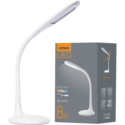 Лампа настiльна LED VIDEX TF03W, 8W, 3000-5500K