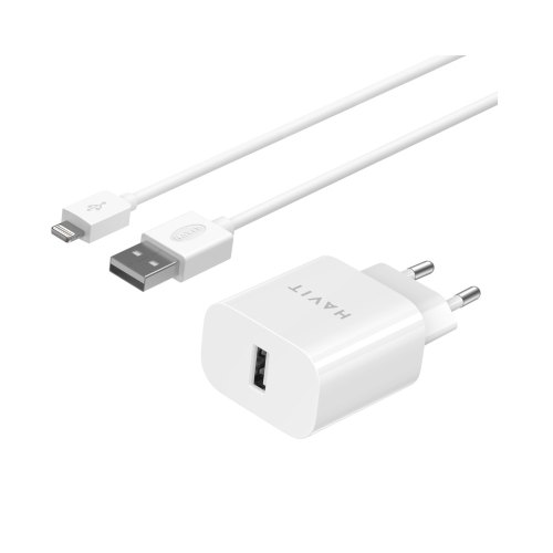 Мережевий зарядний пристрій Havit HV-ST112, USB Type-A, кабель USB Type-A to Lightning